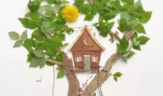 树叶贴画作品一等奖